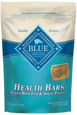 Blue Buffalo Health Bars Baked with Fish & Sweet Potato Dog Treats, 16-oz bag