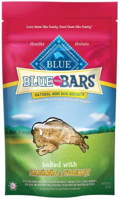 Blue Buffalo Blue Mini Bars Banana & Yogurt Natural Mini Dog Treats, 8-oz bag