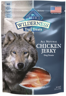 Blue Buffalo Wilderness Trail Treats Chicken Jerky Grain-Free Dog Treats, 3.25-oz bag