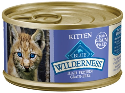 Blue Buffalo Wilderness Kitten Chicken Grain-Free Canned Cat Food, 3-oz, case of 24