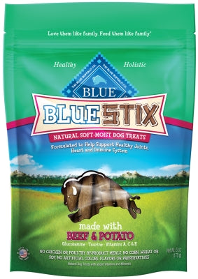 Blue Buffalo Blue Stix Beef & Potato Recipe Soft-Moist Dog Treats, 6-oz bag