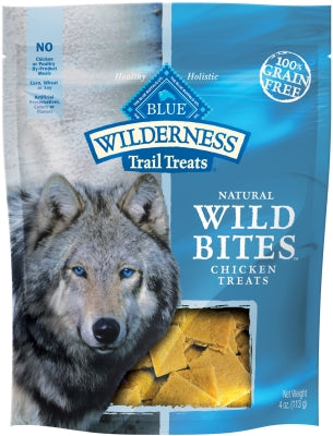 Blue Buffalo Wilderness Trail Treats Chicken Wild Bites Grain-Free Dog Treats, 4-oz bag