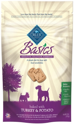 Blue Buffalo Basics Limited Ingredient Formula Biscuits Turkey & Potato Dog Treats, 6-oz bag