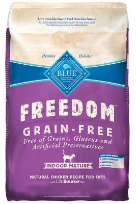 Blue Buffalo Freedom Indoor Mature Chicken Recipe Grain-Free Dry Cat Food, 11-lb bag