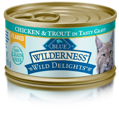 Blue Buffalo Wilderness Wild Delights Flaked Chicken & Trout Grain-Free Adult Canned Cat Food