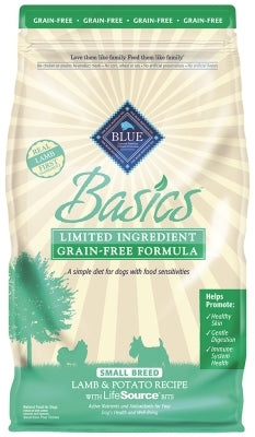 Blue Buffalo Basics Limited Ingredient Grain-Free Formula Lamb & Potato Recipe Small Breed Adult Dry Dog Food, 4-lb bag