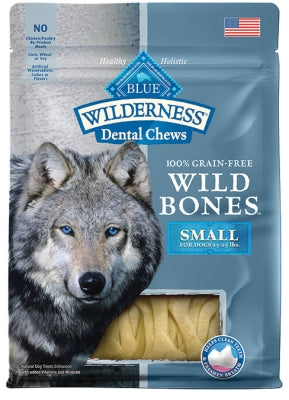 Blue Buffalo Wilderness Wild Bones Small Dental Chews Grain-Free Dog Treats, 10-oz bag