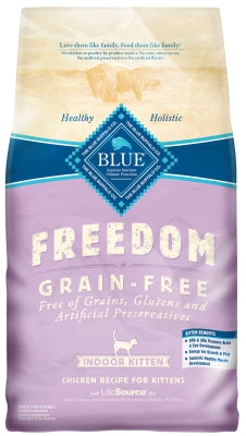 Blue Buffalo Freedom Indoor Kitten Chicken Recipe Grain-Free Dry Cat Food, 5-lb bag