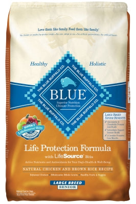 Blue Buffalo Life Protection Formula Large Breed Senior Chicken & Brown Rice Recipe Dry Dog Food, 30-lb bag