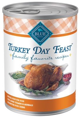 Blue Buffalo Family Favorite Grain-Free Recipes Turkey Day Feast Canned Dog Food, 12.5-oz, case of 12