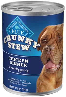 Blue Buffalo Chunky Stew Chicken Dinner in Hearty Gravy Grain-Free Canned Dog Food, 12.5-oz, case of 12