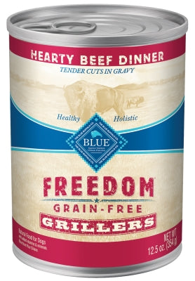 Blue Buffalo Freedom Grillers Hearty Beef Dinner Grain-Free Canned Dog Food, 12.5-oz, case of 12