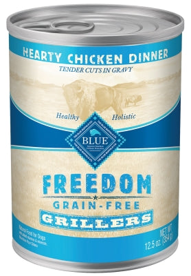 Blue Buffalo Freedom Grillers Hearty Chicken Dinner Grain-Free Canned Dog Food, 12.5-oz, case of 12