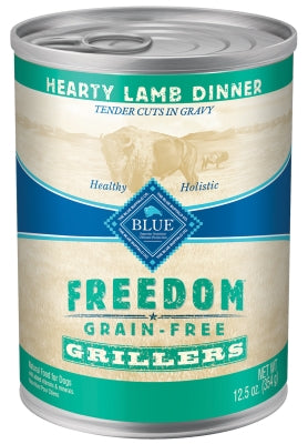 Blue Buffalo Freedom Grillers Hearty Lamb Dinner Grain-Free Canned Dog Food, 12.5-oz, case of 12