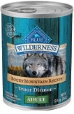 Blue Buffalo Wilderness Rocky Mountain Recipe Trout Dinner Grain-Free Adult Canned Dog Food, 12.5-oz, case of 12