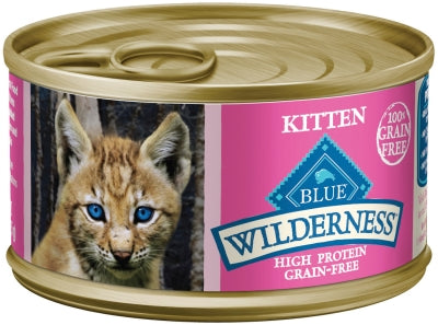 Blue Buffalo Wilderness Kitten Salmon Grain-Free Canned Cat Food, 3-oz, case of 24