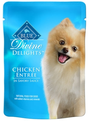 Blue Buffalo Divine Delights Chicken Entrée in Savory Sauce Wet Dog Food, 3-oz pouch, case of 24