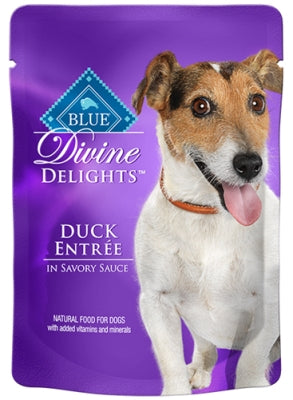 Blue Buffalo Divine Delights Duck Entrée in Savory Sauce Wet Dog Food, 3-oz pouch, case of 24