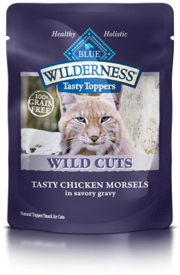 Blue Buffalo Wilderness Tasty Toppers Wild Cuts Tasty Chicken Morsels in Savory Gravy Grain-Free Cat Food Topper, 3-oz, case of 24