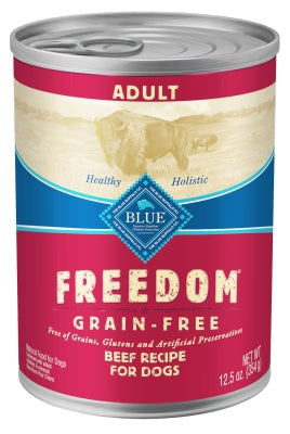 Blue Buffalo Freedom Adult Beef Recipe Grain-Free Canned Dog Food, 12.5-oz, case of 12