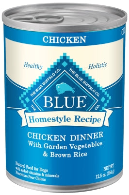 Blue Buffalo Homestyle Recipe Chicken Dinner with Garden Vegetables & Brown Rice Canned Dog Food, 12.5-oz, case of 12