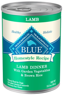 Blue Buffalo Homestyle Recipe Lamb Dinner with Garden Vegetables Canned Dog Food, 12.5-oz, case of 12