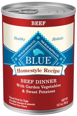 Blue Buffalo Homestyle Recipe Beef Dinner with Garden Vegetables & Sweet Potatoes Canned Dog Food, 12.5-oz, case of 12