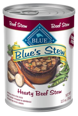 Blue Buffalo Blue's Hearthy Beef Stew Grain-Free Canned Dog Food, 12.5-oz, case of 12