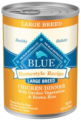 Blue Buffalo Homestyle Recipe Large Breed Chicken Dinner with Garden Vegetables Canned Dog Food, 12.5-oz, case of 12