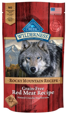 Blue Buffalo Wilderness Rocky Mountain Red Meat Recipe Biscuits Grain-Free Dog Treats, 8-oz bag