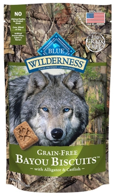 Blue Buffalo Wilderness Bayou Biscuits with Alligator & Catfish Grain-Free Dog Treats, 8-oz bag