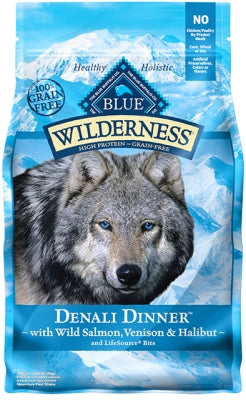 Blue Buffalo Wilderness Denali Dinner with Wild Salmon, Venison & Halibut Grain-Free Dry Dog Food