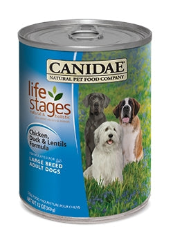 Canidae Life Stages Chicken, Duck & Lentils Formula Large Breed Adult Canned Dog Food, 13-oz, case of 12