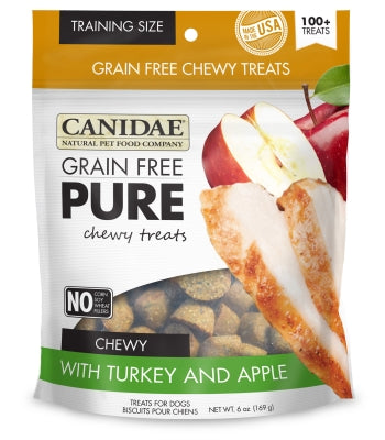 Canidae Grain-Free PURE Turkey & Apple Chewy Dog Treats, 6-oz bag