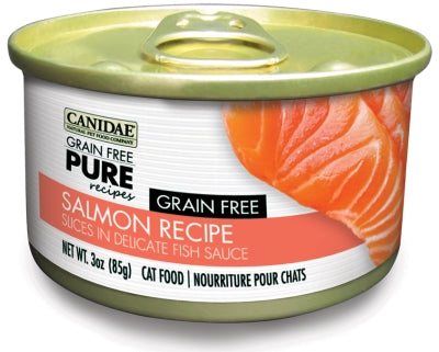 Canidae Grain-Free PURE Salmon Recipe with Slices in Delicate Fish Sauce Canned Cat Food, 3-oz, case of 12