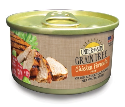 Under the Sun Grain-Free Chicken Formula Pate Canned Cat Food, 3-oz, case of 12