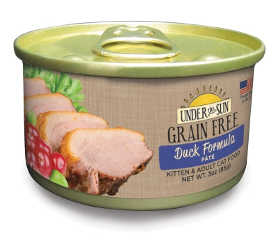 Under the Sun Grain-Free Duck Formula Pate Canned Cat Food, 3-oz, case of 12
