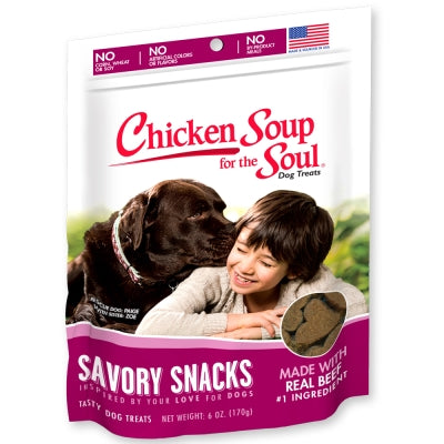 Chicken Soup for the Soul Savory Snacks Beef Dog Treats, 6-oz bag