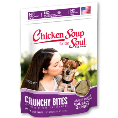 Chicken Soup for the Soul Crunchy Bites Bacon & Cheese Dog Treats, 12-oz bag