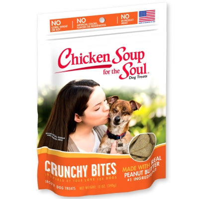 Chicken Soup for the Soul Crunchy Bites Peanut Butter Dog Treats, 12-oz bag
