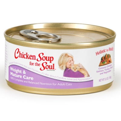 Chicken Soup for the Soul Weight & Mature Care Canned Cat Food, 5.5-oz, case of 24
