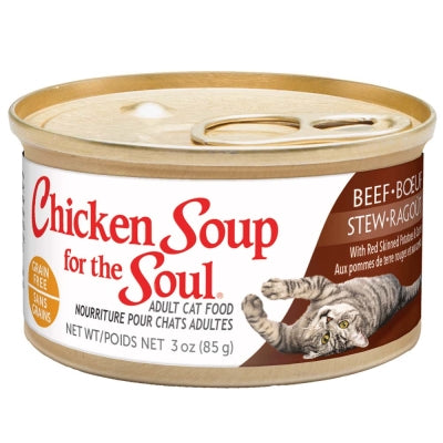 Chicken Soup for the Soul Beef Stew with Red Skinned Potatoes & Carrots Adult Grain-Free Canned Cat Food, 3-oz, case of 24