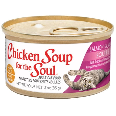 Chicken Soup for the Soul Salmon Souffle with Red Skinned Potatoes & Spinach Adult Grain-Free Canned Cat Food, 3-oz, case of 24