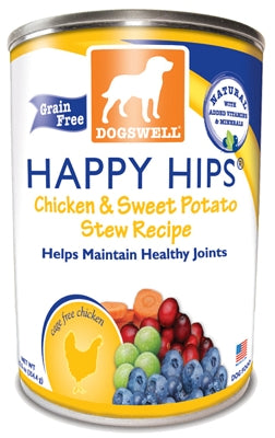 Dogswell Happy Hips Chicken & Sweet Potato Stew Recipe Grain-Free Canned Dog Food, 13-oz, case of 12