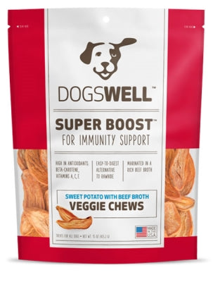 Dogswell Super Boost Veggie Chews Sweet Potato with Beef Broth Dog Treats, 15-oz bag