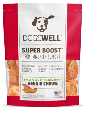 Dogswell Super Boost Veggie Chews Sweet Potato with Chicken Broth Dog Treats, 15-oz bag