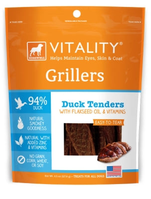 Dogswell Vitality Grillers Duck Recipe Grain-Free Dog Treats, 4.5-oz bag