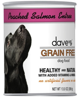 Dave's Pet Food Grain-Free Poached Salmon Entree Canned Dog Food, 13-oz, case of 12