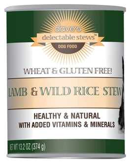 Dave's Pet Food Delectable Stews Lamb & Wild Rice Stew Canned Dog Food, 13-oz, case of 12