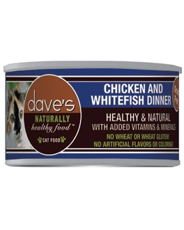 Dave's Pet Food Naturally Healthy Grain-Free Chicken & Whitefish Dinner Canned Cat Food